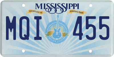 MS license plate MQI455