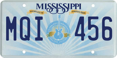 MS license plate MQI456