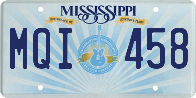 MS license plate MQI458
