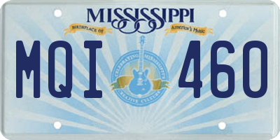 MS license plate MQI460