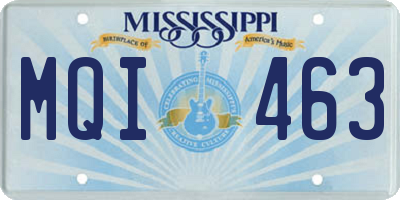 MS license plate MQI463