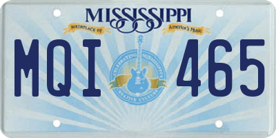 MS license plate MQI465