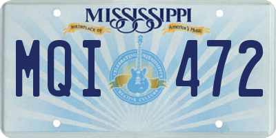 MS license plate MQI472