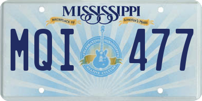 MS license plate MQI477
