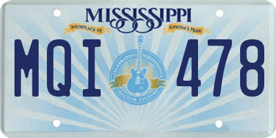 MS license plate MQI478