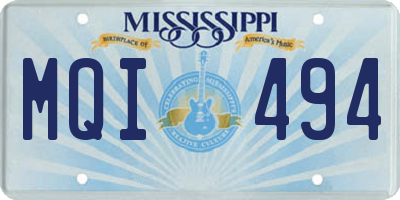 MS license plate MQI494
