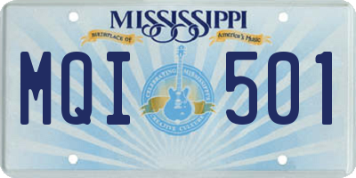 MS license plate MQI501