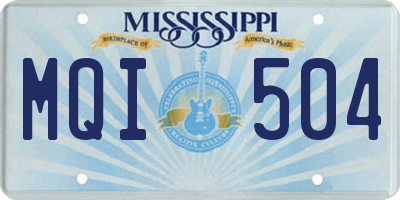 MS license plate MQI504