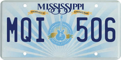 MS license plate MQI506