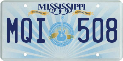 MS license plate MQI508