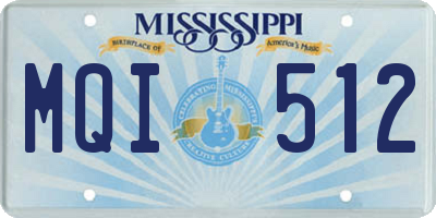 MS license plate MQI512