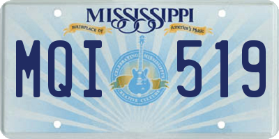 MS license plate MQI519