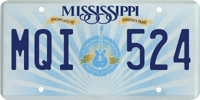 MS license plate MQI524