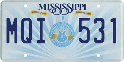 MS license plate MQI531