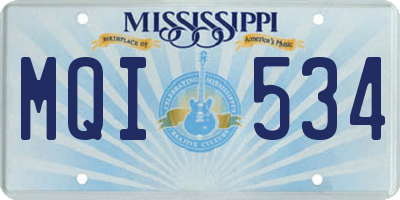 MS license plate MQI534