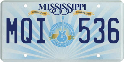 MS license plate MQI536