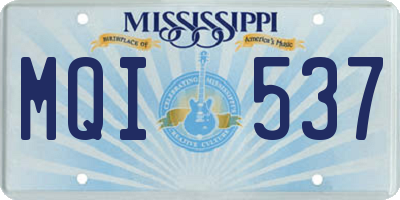 MS license plate MQI537