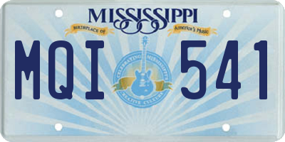 MS license plate MQI541
