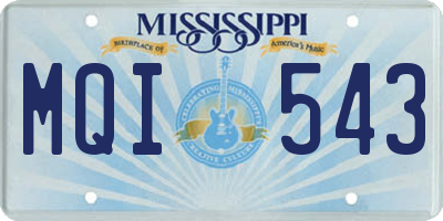 MS license plate MQI543