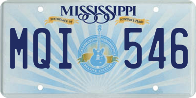 MS license plate MQI546