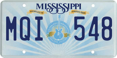 MS license plate MQI548