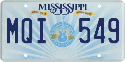 MS license plate MQI549