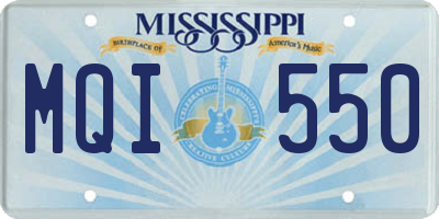 MS license plate MQI550