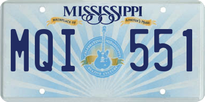 MS license plate MQI551