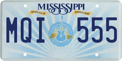 MS license plate MQI555