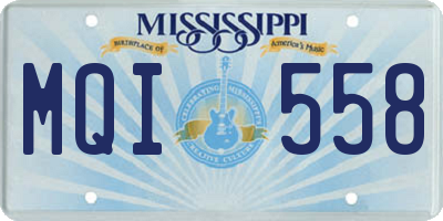 MS license plate MQI558