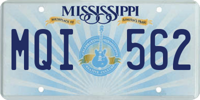 MS license plate MQI562