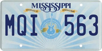 MS license plate MQI563