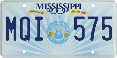 MS license plate MQI575