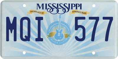 MS license plate MQI577
