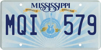 MS license plate MQI579