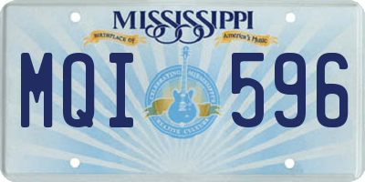 MS license plate MQI596