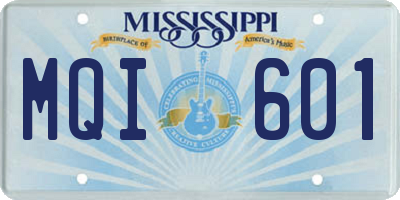 MS license plate MQI601