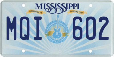 MS license plate MQI602