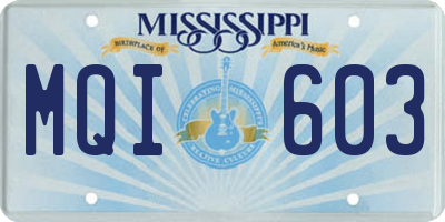MS license plate MQI603