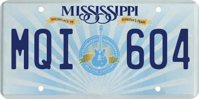 MS license plate MQI604
