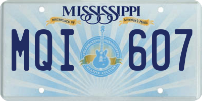 MS license plate MQI607