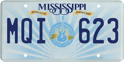 MS license plate MQI623