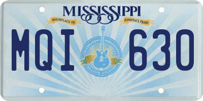 MS license plate MQI630
