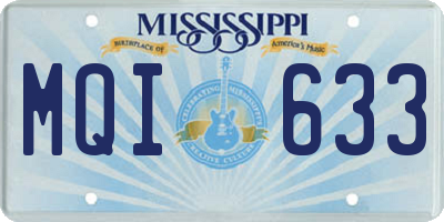 MS license plate MQI633