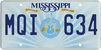 MS license plate MQI634