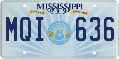 MS license plate MQI636