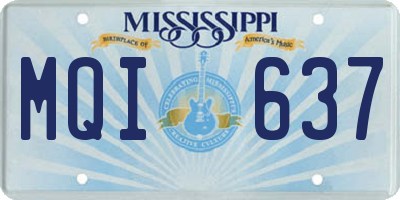 MS license plate MQI637