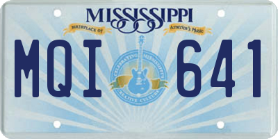 MS license plate MQI641