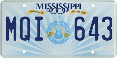 MS license plate MQI643