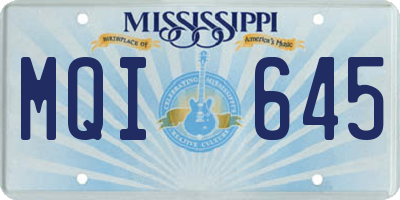 MS license plate MQI645